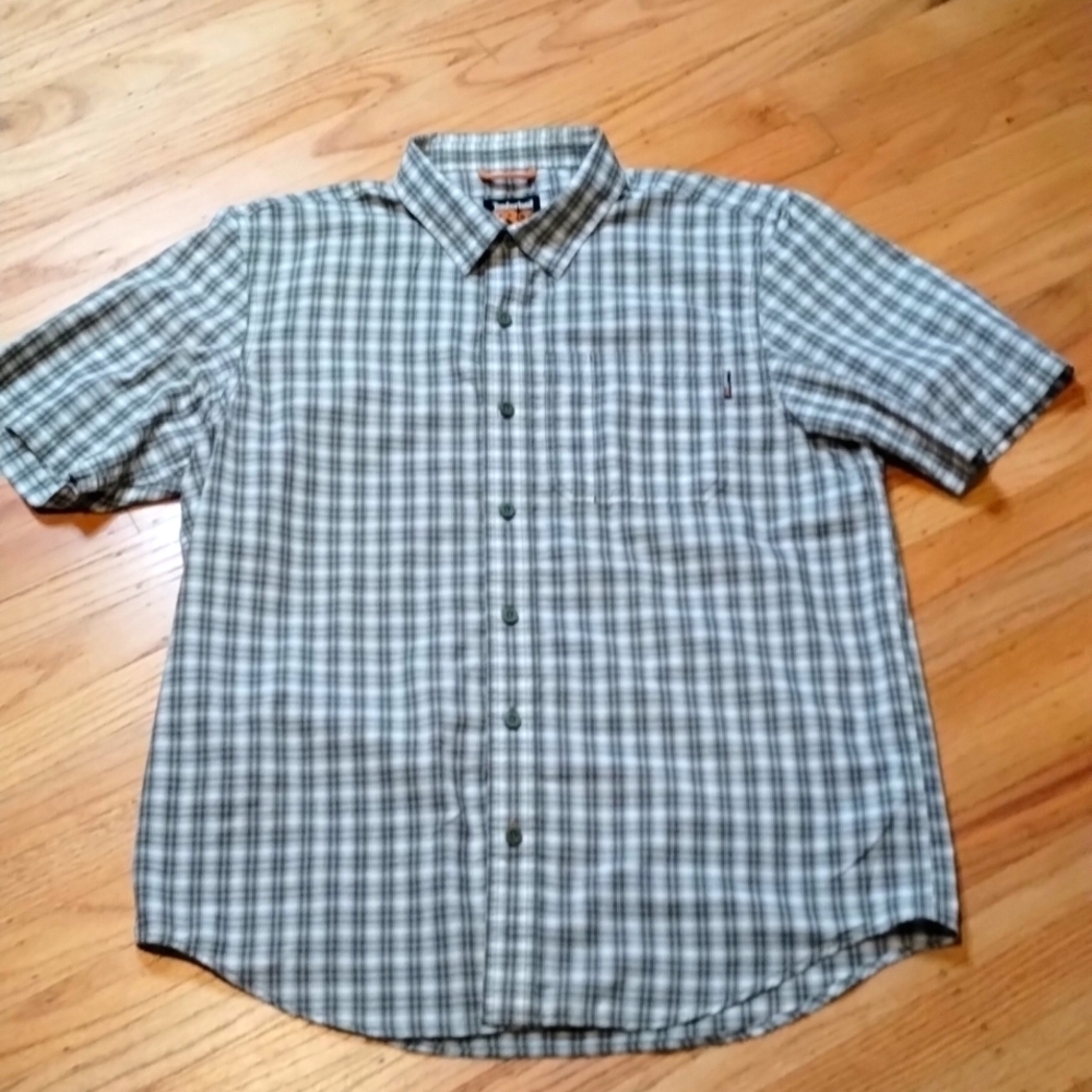 Timberland Pro mens short sleeve plaid shirt Sz L Excellent condition